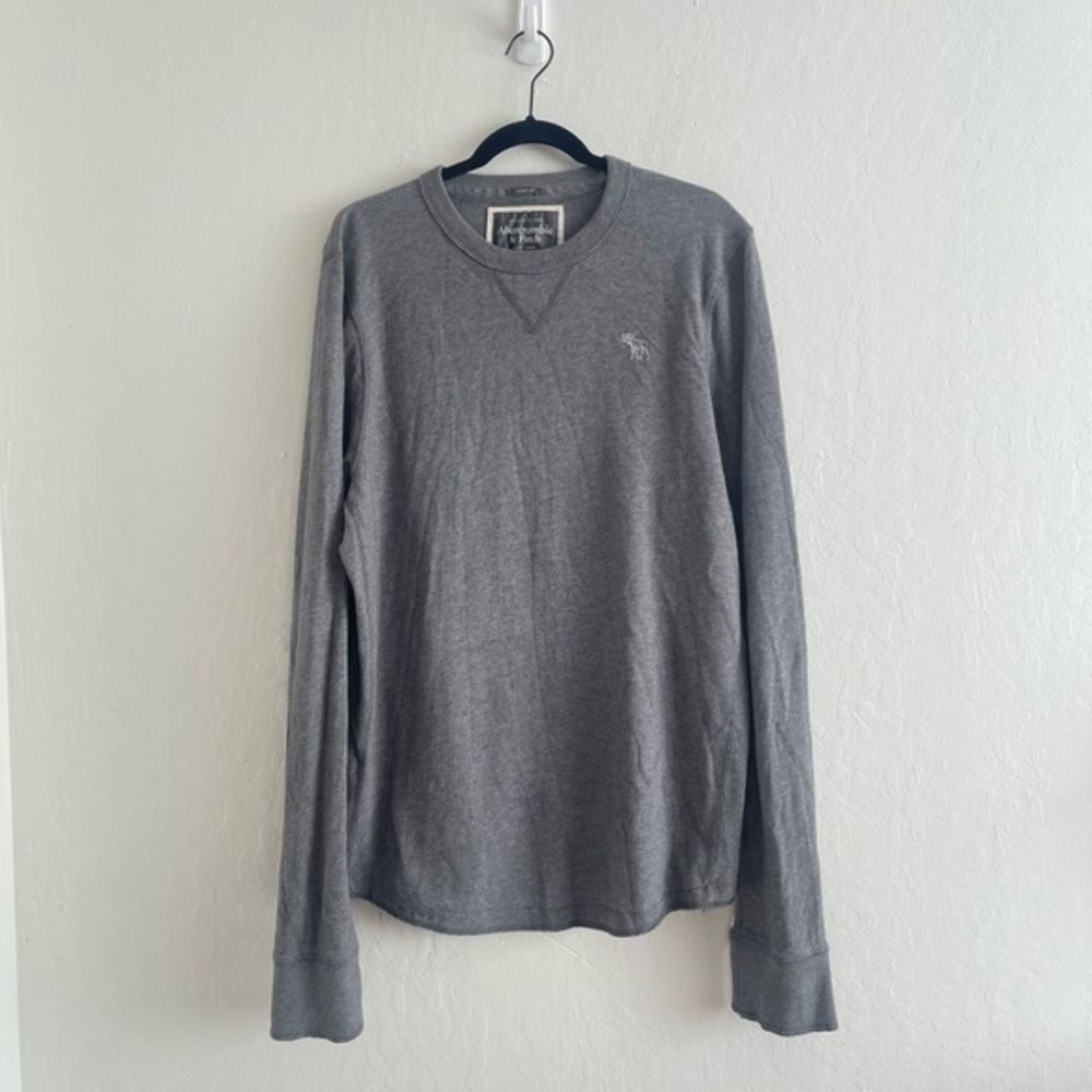 Y2K Abercrombie & Fitch Gray Muscle Moose Crewneck Long Sleeve Mens Size XXL